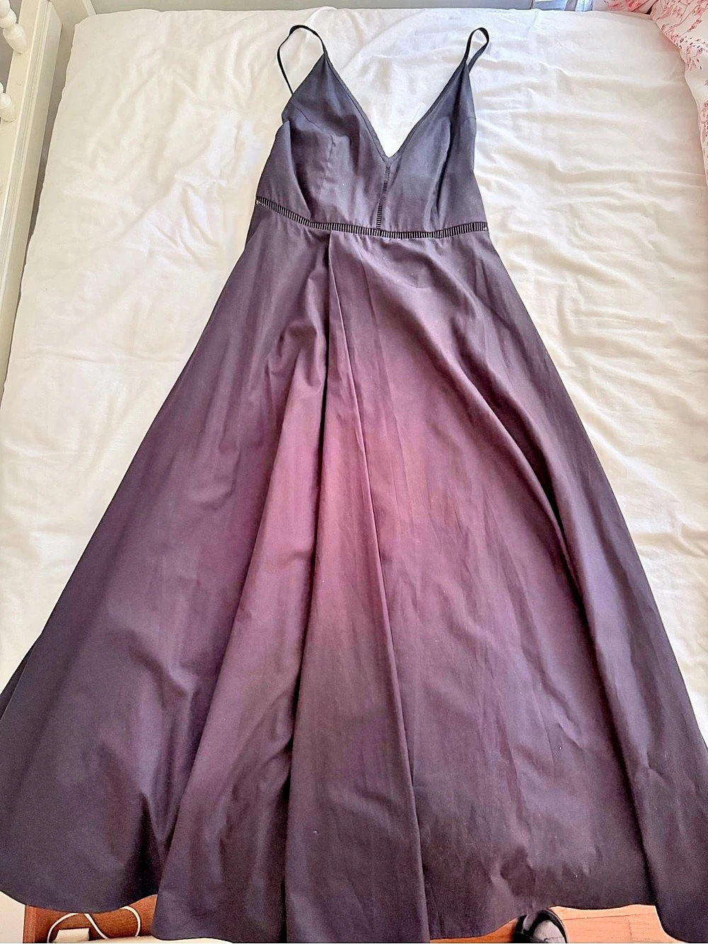 COS Black V-Neck cut out waist Maxi Dress